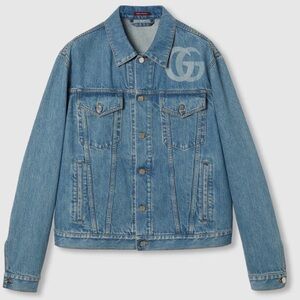 Gucci Blue Denim Jacket with Logo